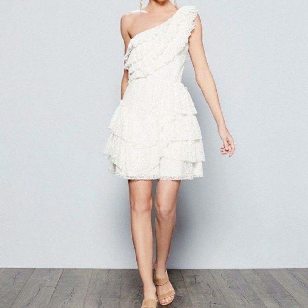 Chelsea & Violet Tiered Lace One Shoulder Dress